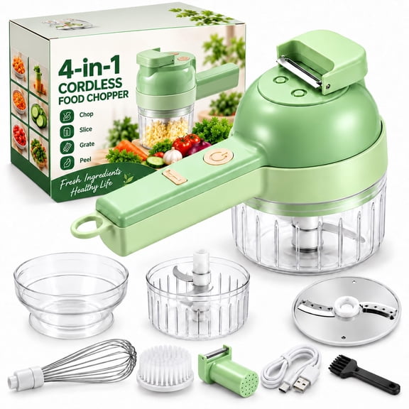 4 in 1 Handheld Electric Vegetable Cutter, Multi Blade Food Chopper