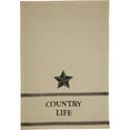 thumbnail image 5 of VHC Brands Farmhouse Star Country Life Blessings Text Muslin Cotton Primitive Thanksgiving Tabletop Fabric Loop Stenciled Kitchen Towel Set of 2, Antique Creme White, 5 of 7