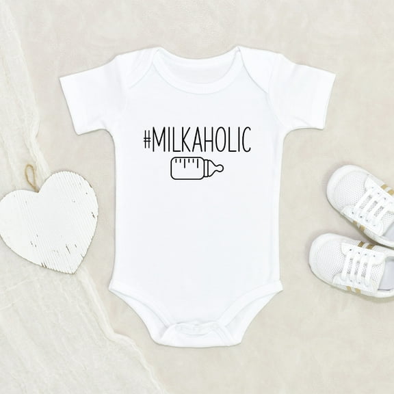 Minimalist Baby Clothes - Milkaholic Baby Clothes - Funny Milk Baby Clothes