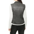 thumbnail image 3 of INSPIRE CHIC Women's Washed Chest Flap Pockets Single Breasted Denim Vest, 3 of 3