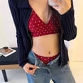 thumbnail image 5 of Lumistal Bras for Women No Underwire Polka Dot Printed Deep V No Underwire Wireless Bra Comfortable Everyday Bras With Adjustable Straps Bras for Women M, 5 of 7