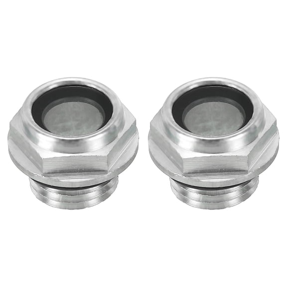 Uxcell Air Compressor Oil Sight Glass, 2 Pack M14*1.5 Aluminum Oil Liquid Level Gauge