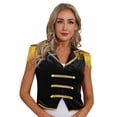 thumbnail image 3 of TiaoBug Womens Circus Vest Jacket Carnival Party Cosplay Sleeveless Tassel Coat Ringmaster Waistcoat Black XXL, 3 of 6