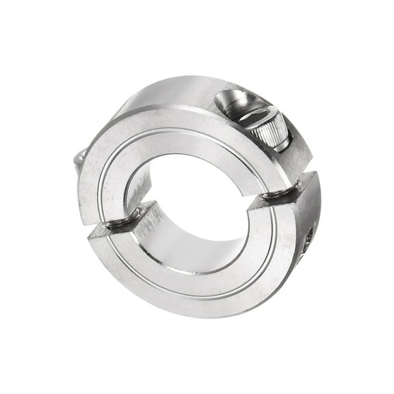 Double Split Clamp-On Shaft Collar 7/8" Bore Two-Piece Clamping Collar, 1-5/8" OD, 1/2" Width, Stainless Steel