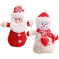 thumbnail image 5 of Dserfhy Christmas Doll Knitted Candy Bag Reusable Drawstring Gift Bag Santa Claus Snowman Shape Holiday Party Favor Bag, 5 of 8