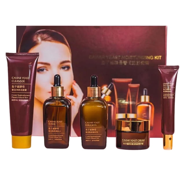 Set Cuidado Facial UNIVERSOENLÍNEA.COM Caviar Yeast Hidratante para Piel Reseca y Arrugas