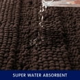thumbnail image 6 of Subrtex Soft 2-piece Luxury Chenille Striped Bathroom Rug, Chocolate, (16" x 24"+ 20" x 32"), S+M Combination, 6 of 7