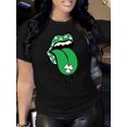 thumbnail image 1 of Camiseta ligera de algodón estampada para mujer: Camisa de manga corta cómoda con cuello redondo, 1 pieza, camiseta informal, 1 of 8