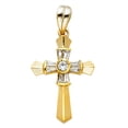thumbnail image 1 of 14k Yellow Gold Cubic Zirconia Fancy Cross Pendant, 1 of 2