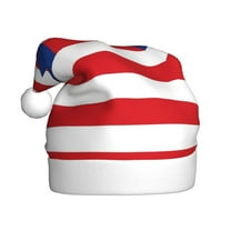 Haiem America Flags3 Pattern Santa Hat Confortable Velvet Christmas Hat for Christmas Party Favors Fit for Adults Men Women