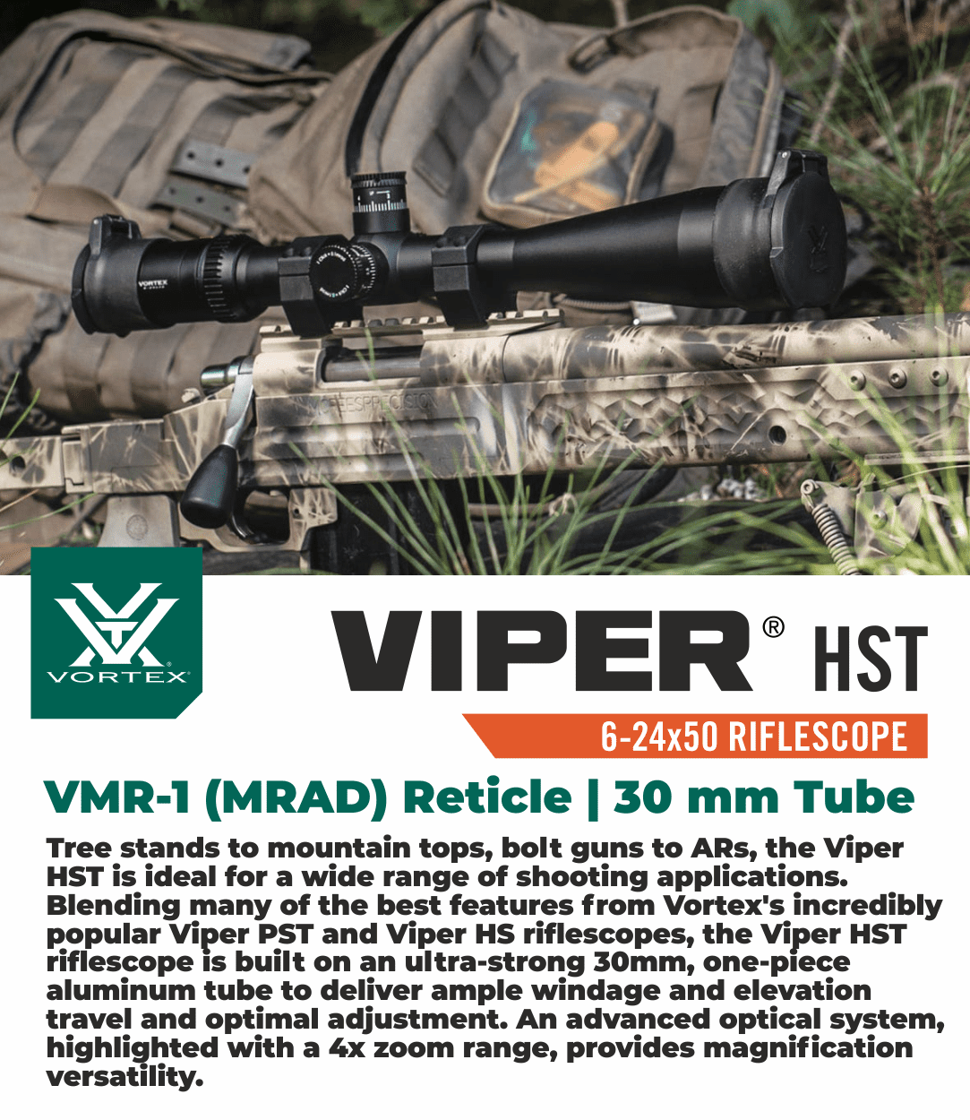 Buy Vortex Optics Viper HST 624x50 VMR1 (MRAD), 30 mm Tube with Pro