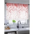 thumbnail image 5 of Red Polka Dot Sheer Curtains 2 Panels Set Watercolor Red Gradient Abstract Modern Lihgt Filtering Rod Pocket Voile Drape, Semi Sheer Window Curtains for Bedroom Living Room, 52"x45", 5 of 5