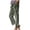Army Green, variant on SRZYMJ Women's Cotton Gauze Pants Linen Cropped Pants Capris Summer Loose Elastic Waist Trouser with Pockets