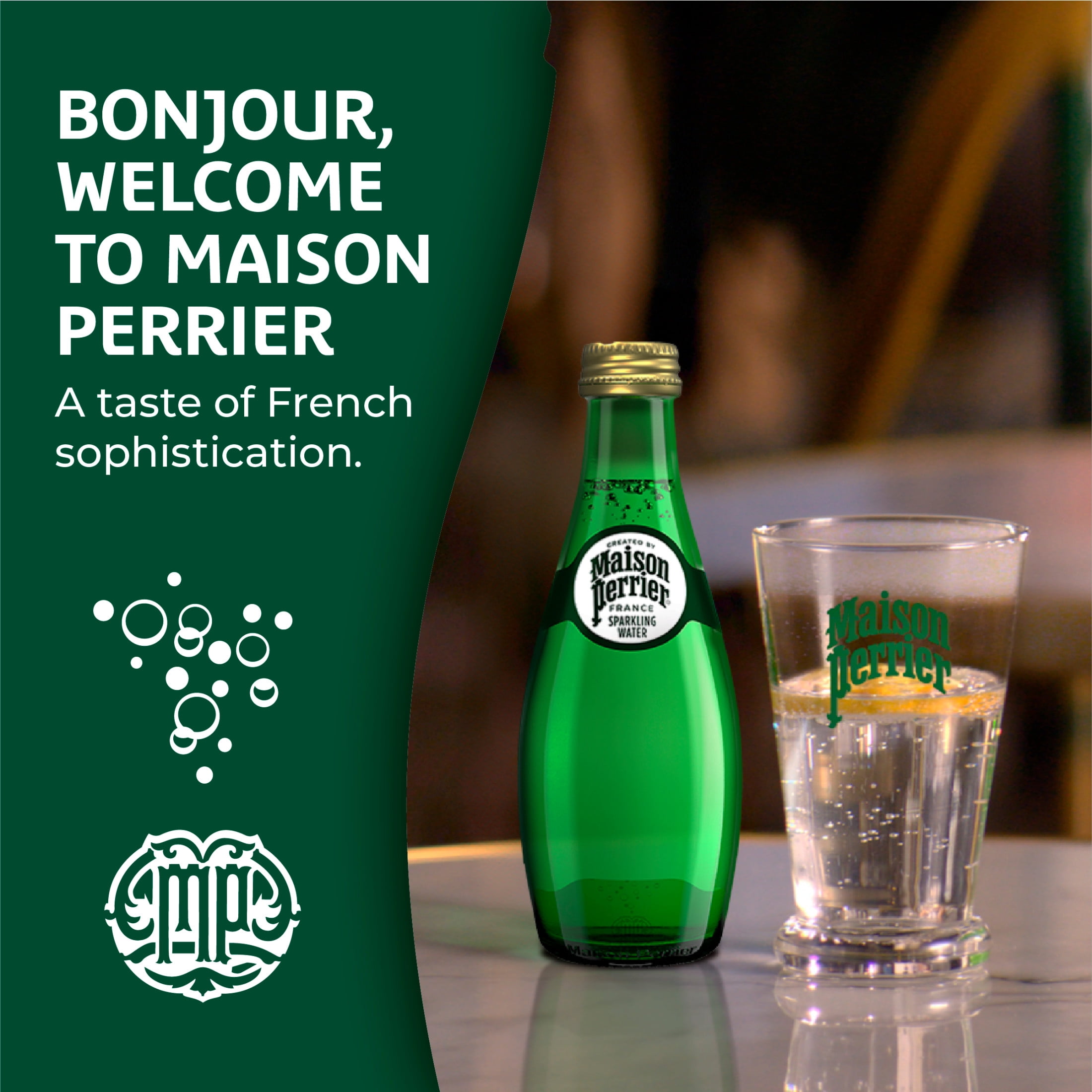 Maison Perrier Ultimate Unflavored Sparkling Water 4 Pack 11.15 fl oz Glass Bottles 44.636 fl oz