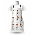 thumbnail image 3 of Karate Apron, Martial Arts Performer Boy Cartoon in Various Fight Poses, Unisex Kitchen Bib with Adjustable Neck for Cooking Gardening, Adult Size, Beige Vermilion, by Ambesonne, 3 of 4