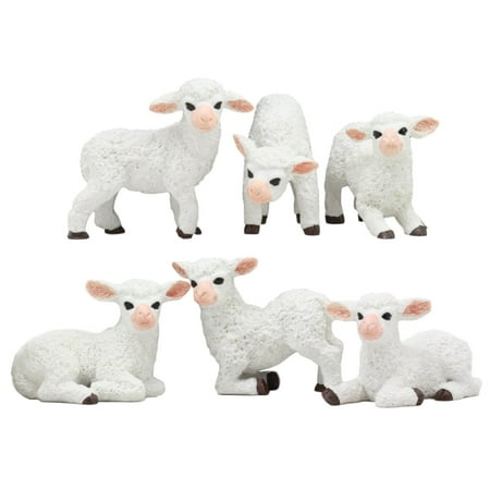 - Ebros Adorable Six Little Lambs Statue Set 3