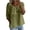 Army Green, variant on Women Three Quarter Long Sleeve Babydoll Tunic Top Scoop Neck 3D Floral Applique Patchwork Gathered Waist Loose Flow Side Pocket Summer Blouse Black S