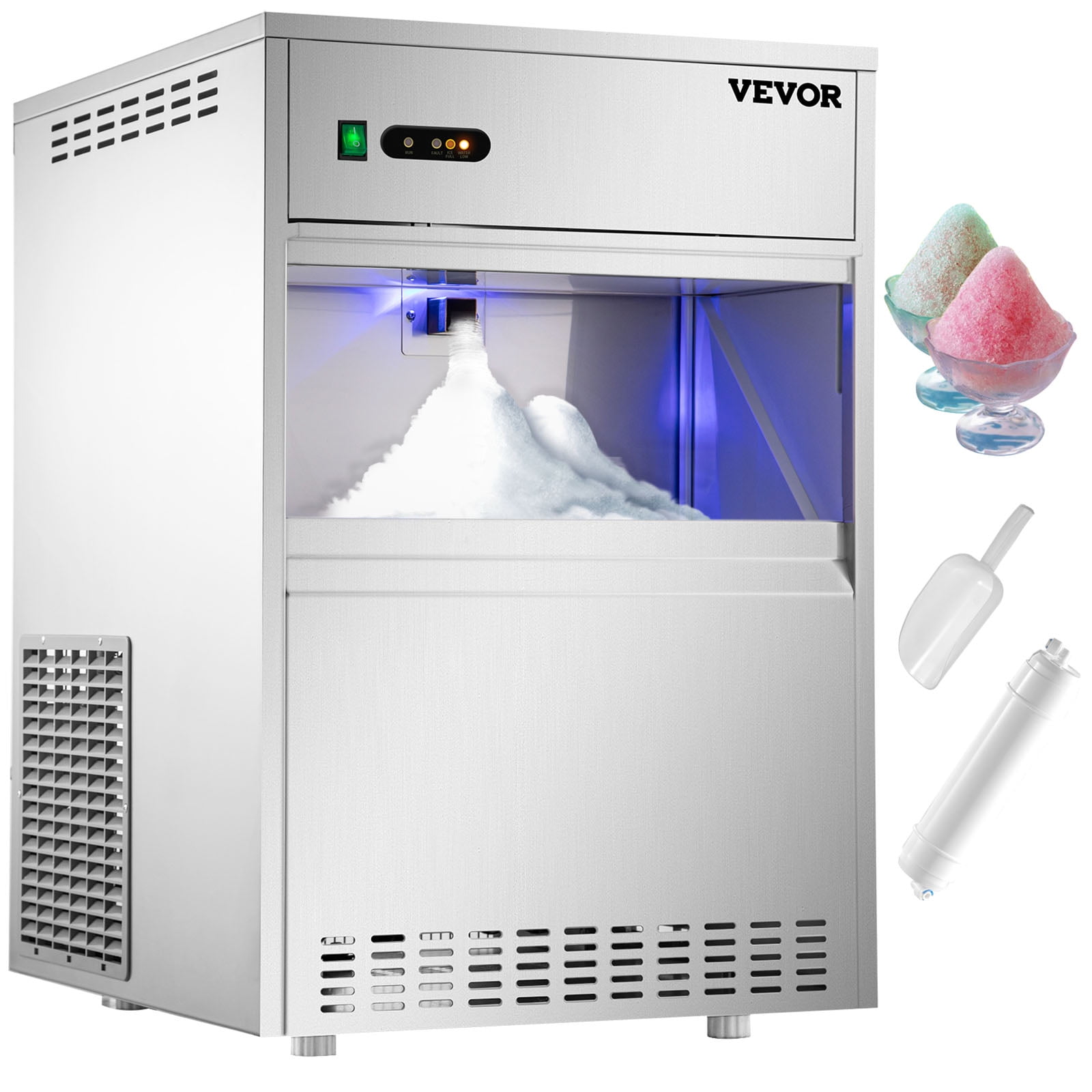 VEVOR 110V Commercial Snowflake Ice Maker 154lbs/24h, ETL Approved