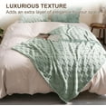 thumbnail image 5 of PHF Checkered Fleece Blanket Throw Size for Couch, Contemporary Flannel Fleece 3D Jacquard Fluffy Blanket, No Shedding, No Pilling, 50" x 60", Green, 5 of 6