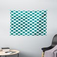 thumbnail image 1 of Teal Tapestry, Traditional Polka Dots Pattern Ethnic Design Vibrant Colored Geometrical Elements, Wall Hanging for Bedroom Living Room Dorm Decor, 60W X 40L Inches, Teal White, by Ambesonne, 1 of 2