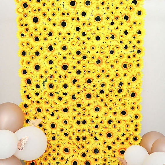 BalsaCircle 4 Yellow Artificial Sunflowers Silk Flowers Wall Backdrop Panels Party Events