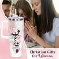 thumbnail image 2 of Christian 40 OZ Tumbler, Christian Gifts For Women Faith, Mother''s Day, Birthday, Christmas Gifts for Women, Inspirational, Religious Gifts For Mom, Friend, Sister, Grandma, I Am A Child of God Cup, 2 of 6