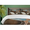 thumbnail image 4 of Ambesonne Abstract Duvet Cover Sets, Grunge Vintage Rounds, 2-Queen, Umber Slate Blue, 4 of 7