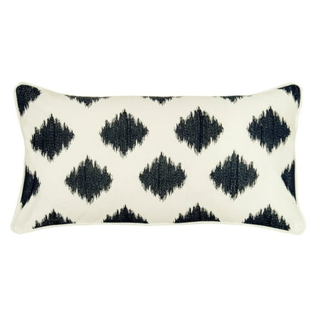 Rizzy Home fractured ogee embroidered11" x 21"Cotton decorative filled pillow
