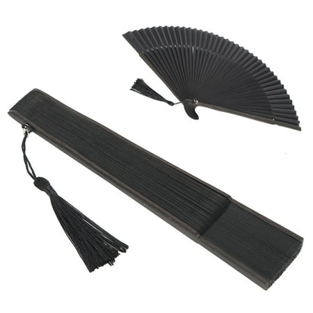 

Bamboo Frame Folding Fan Black Folding Fan For Parties For Cosplay