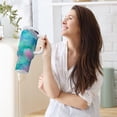 thumbnail image 6 of 40 oz Insulated Stainless Steel Tumbler Double Wall Stainless Steel Tumbler with 2-Way Drinking Tie-dye Dandelions Pattern, 6 of 9