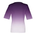 thumbnail image 4 of EHTMSAK Womens Golf Shirts 2024 Trendy V Neck Elbow Blouses Western Half Sleeve Fashion Lightweight Tunic Tops Purple 2XL, 4 of 6