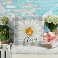 thumbnail image 3 of Spring Pillow Covers 18x18 Set of 4 Buffalo Plaid Daisy Truck Bloom Spring Summer Pillows Decorative Quote Throw Pillows Pillowcase Farmhouse Decorations for Couch (18''''x18'''', Gray), 3 of 6