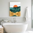 thumbnail image 2 of Canvas Wall Art Abstract Landscape Canvas Art Print Mountain Peaks Hills Sun Boho Pictures Wall Decor for Living Room Bedroom Artwork Decorations Stretched Framed Ready to Hang 20"x30", 2 of 9