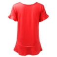 thumbnail image 3 of Doublju Women's Short Sleeves Flare Tunic Tops for Leggings Flowy Shirt with Plus Size, 3 of 4