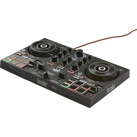 Open Box Hercules DJControl Inpulse 200 - DJ Controller with USB, Ideal for Beginners Learning to Mix - 2 Tracks with 8 Pads and Sound Card - Software and Tutorials Included