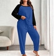 thumbnail image 2 of Njagoc3 Women's Color Block Lounge Set Raglan Sleeve Crew Neck Top and Long Pants 2 Piece Casual Sleepwear, 2 of 6