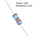 thumbnail image 2 of 1/2W 2.2 Ohm Metal Film Resistors 0.5W 1% Tolerances 5 Color Bands 100Pcs, 2 of 4