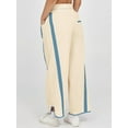 thumbnail image 4 of Women'S Baggy Wide Leg Pants Casual Drawstring Elastic Waisted Contrast Color Workout Y2K Track Pants Ivory White L, 4 of 7