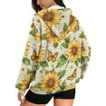 thumbnail image 2 of COEQINE Oversized Sweatshirts Women's Fashion Hoodie Sunflowers and Yellow Butterfly Print Full Zipper Long Sleeve Hooded Jacket for Women with Pockets Fall Casual Wear, 2XL, 2 of 7