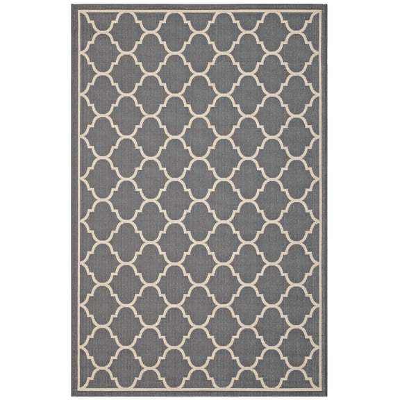 Area Rug Runner Floor Carpet, Indoor Outdoor, Moroccan, Rectangular, 4x6, Grey Gray and Beige, Modern Contemporary Urban Design, Living Lounge Room Hotel Lobby Hospitality