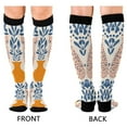 thumbnail image 4 of FORMRS Womens Knee High Socks Casual Long Thick Travel Daily Wear, 2 Pairs, Leopards Leaves, 4 of 6