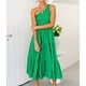 thumbnail image 4 of Vestidos largos bohemios, vestido de fiesta bohemio de verano para mujer, vestido de fiesta de playa bohemio con un solo hombro, materiales ecológicos, 4 of 6