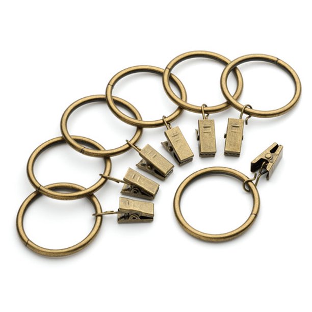 1 1/2 Inch Metal Curtain Clip Rings 1.5", Set of 20