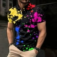thumbnail image 5 of YAYUBA Mens Polo Shirts White Basic Tee Button Collar Crew Neck Big and Tall Print Golf Polo Shirts Quick Dry Regular Fit Regular Fit Casual Golf Tops, 5 of 5