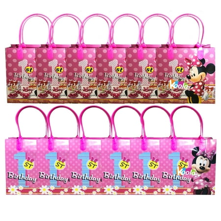 1st Birthday Party Loot Bags - Disney Minnie Mouse 1st Birthday Party Loot Bags Birthday Goody Fun Gift Bag 12pack