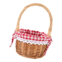 Supvox Handwoven Khaki Willow Basket with Handles Natural Wicker for Home Decoration