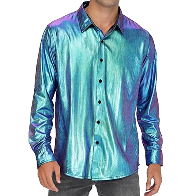 Camisas De Compresion Moda de hombre Primavera y verano Casual Manga corta Solapa Color sólido Camiseta Top (Blue, XL)