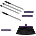 thumbnail image 4 of Heavy Duty Angle Broom, 55-Inch Long Handle Extra Wide 12.6 Inch Head, Stainless Steel Tube & PP Bristles for Pet Hair and Dust, Floor Safe - Purple, 4 of 4