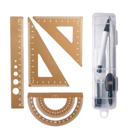 

5 Pieces Geometry Tools Precision Compass with Storage Case for Teachers Coffee