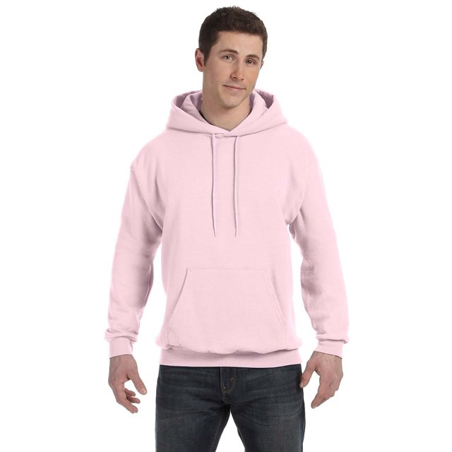 The Hanes 78 oz EcoSmart 50/50 Pullover Hood - PALE PINK - L